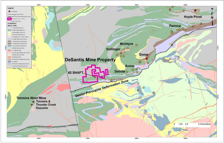 DeSantis Mine Property map